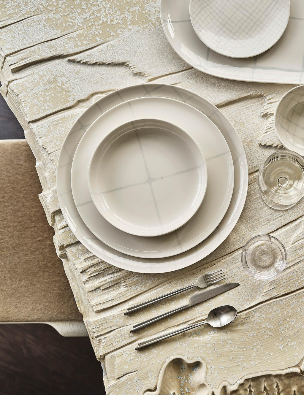 Zuma Porcelain Tableware designed by Kelly Wearstler in partnership with Serax