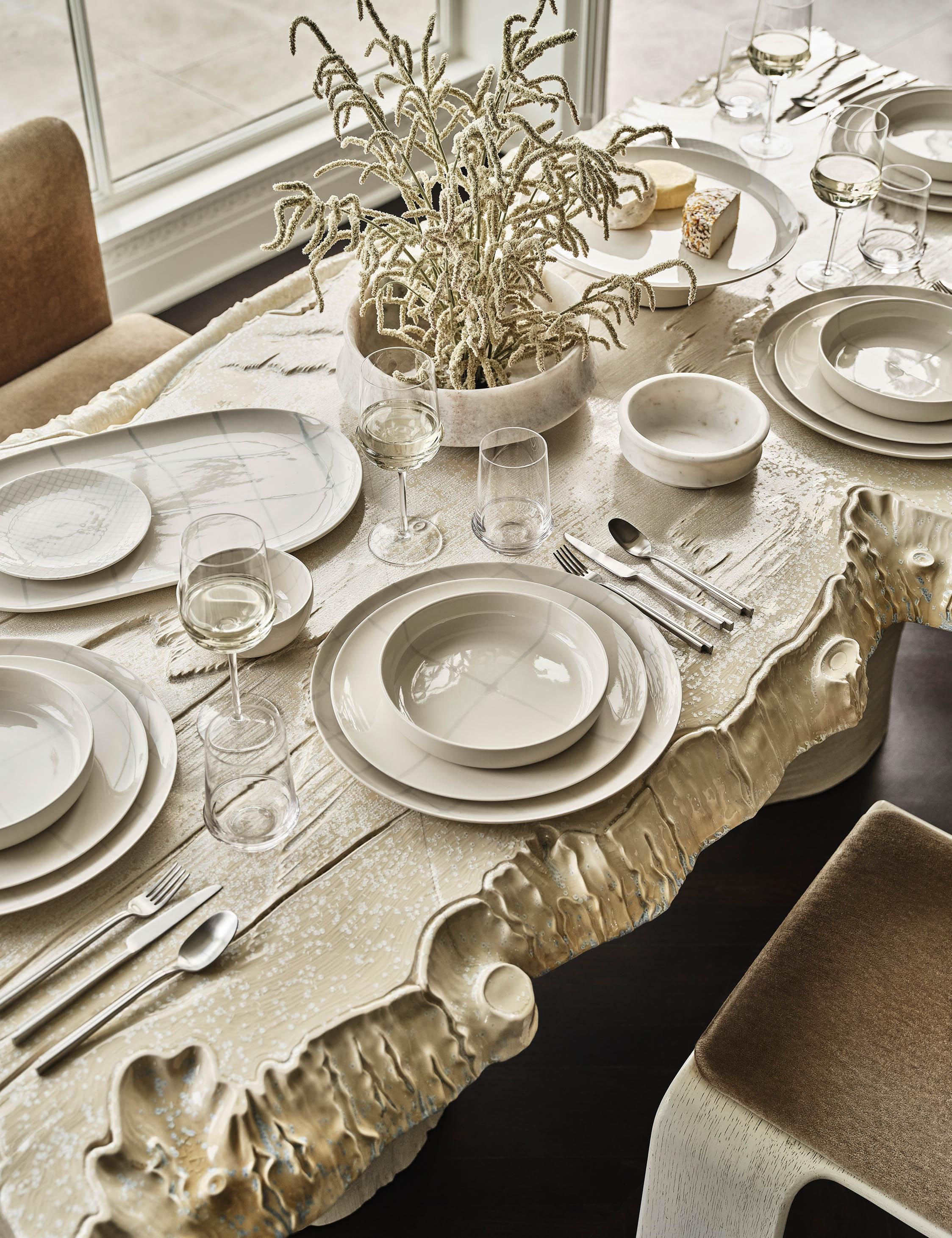 Zuma Porcelain Serving Dishes designed by Kelly Wearstler in partnership with Serax
