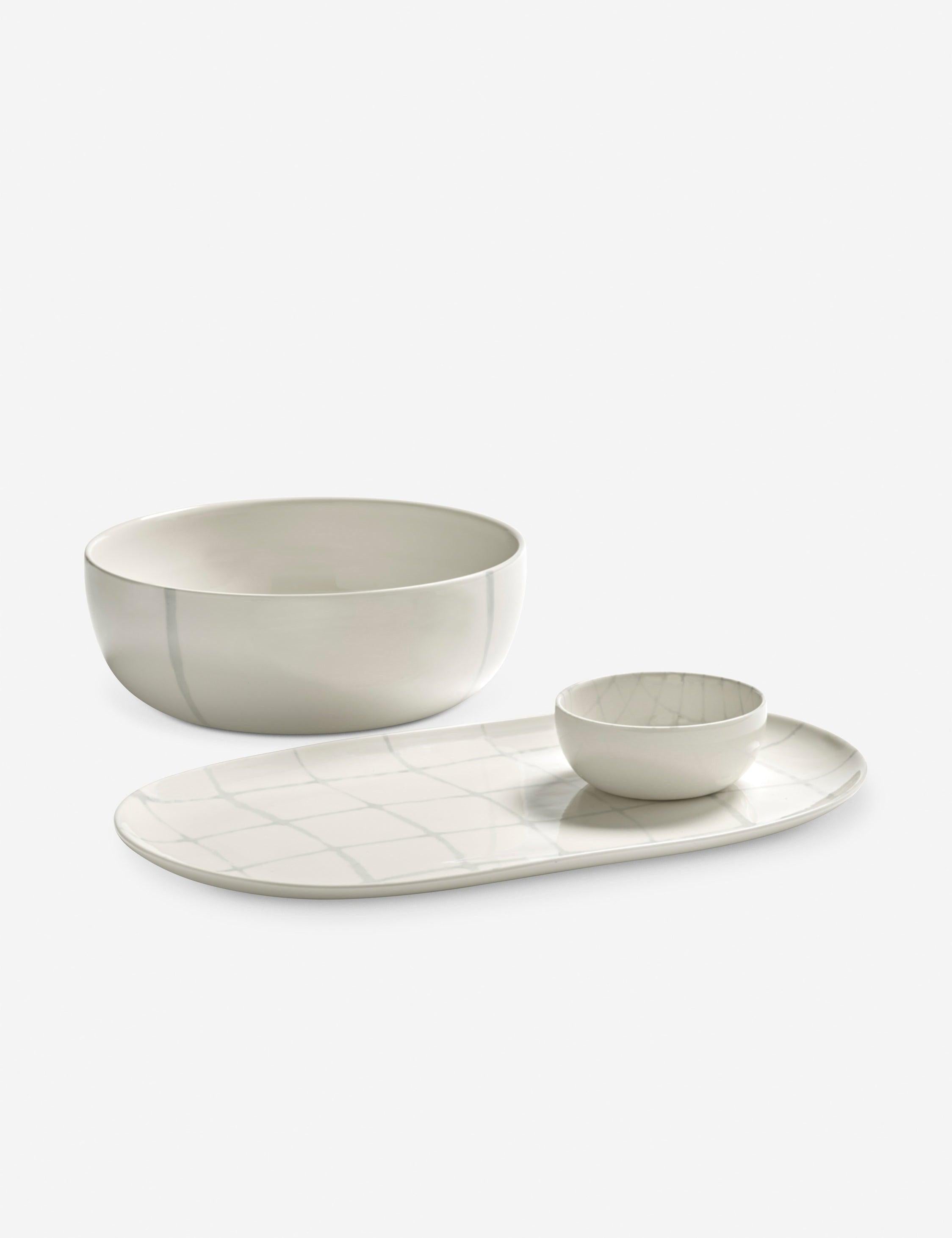 Zuma Porcelain Serving Dishes designed by Kelly Wearstler in partnership with Serax